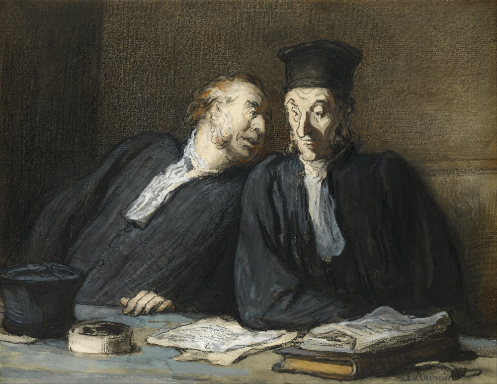 Honoré Daumier - Two Lawyers Conversing - 杜米埃.tif

